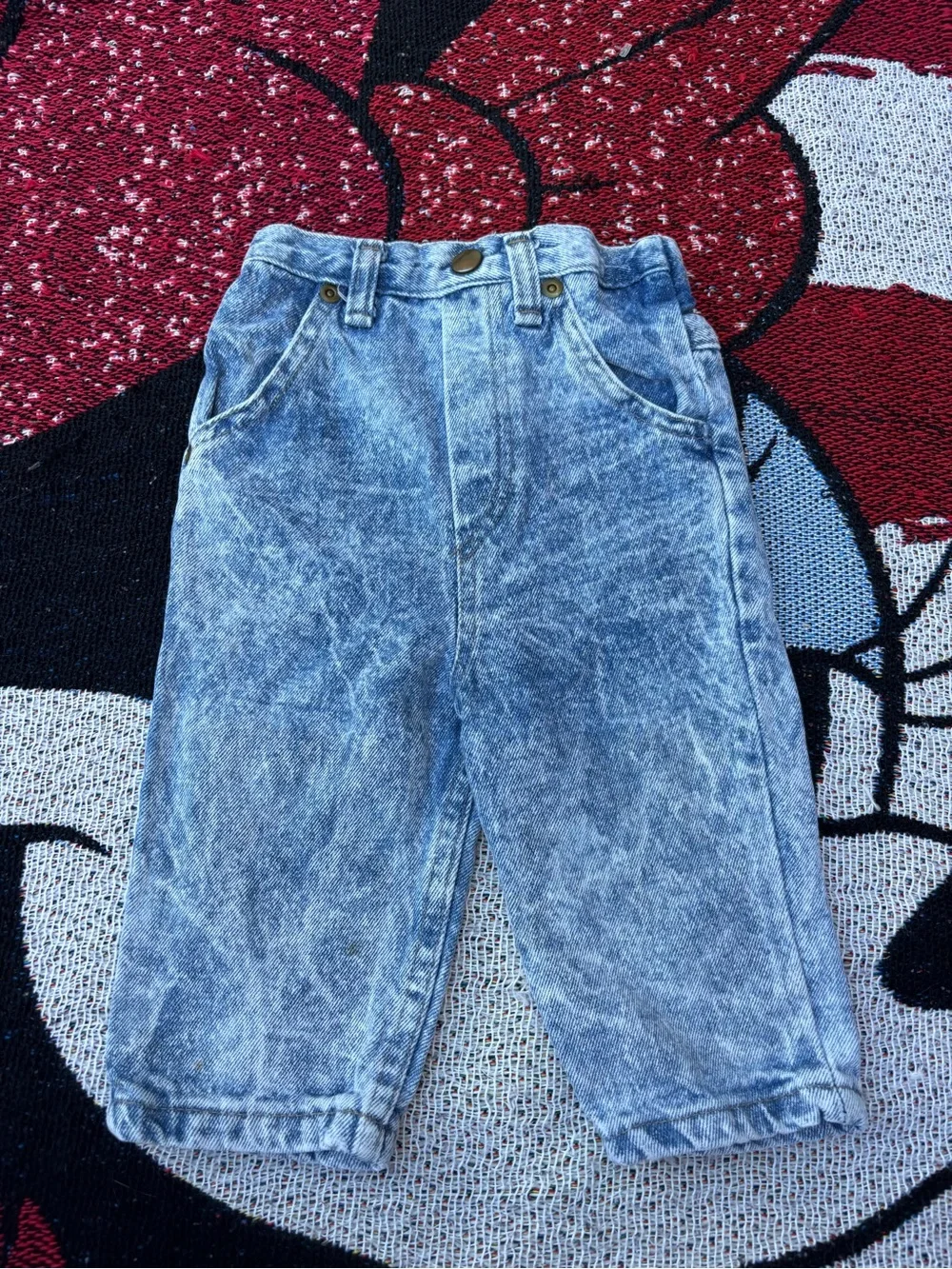 VINTAGE 90s ACID WASH BLUE JEANS SIZE 12 MONTHS